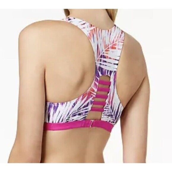 NWT GO by Gossip Bikini Set Palm Dazed Strappy-Back Bralette Top S Bottoms M - Picture 2 of 16